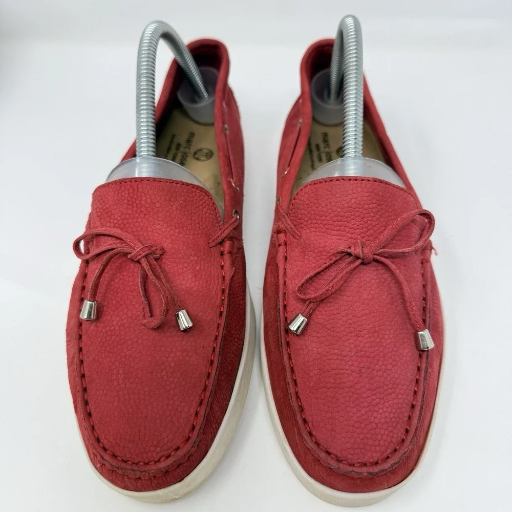 Marc Joseph NY Boat Shoes Sneakers Womens 9.5 Moccasin Red Nubuck Leather 3458